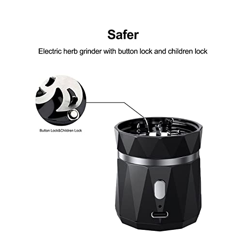 Portable Mini Electric Herb Grinder Spice Grinder with 1.7oz/50ml Herb Jar Mini-black