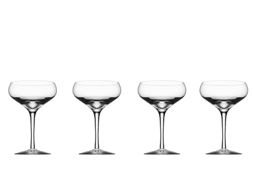 Orrefors More Coupe 7 Fl. Oz. Cocktail Glasses - Set of 4, Classic Cocktail Coupe Glasses - Kitchen & Dining Crystal Glassware, Versatile Serving for Champagne & Margaritas, Dishwasher Safe 1