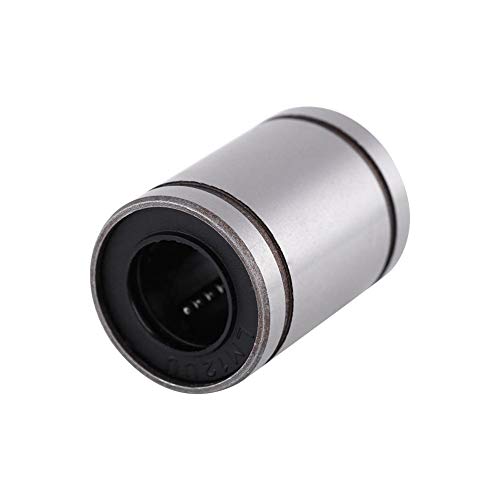 Akozon Linear Motion Bearing, 10pcs Linear Ball Bearings LM12UU 12mm Linear Motion Ball Bearing Bushing for 12mm Rod for Linear Motion on 3D Printer, CNC, and Other Applications