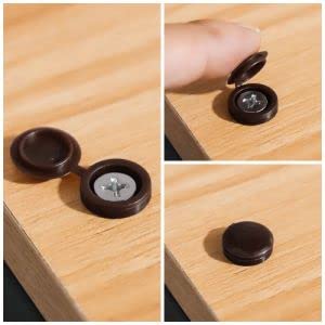 [Australia - AusPower] - Glvaner M4 (80 pcs) Dark Brown Color Collated Screws Caps Hinged Screw Cover Caps with 20 PCs #8 x 1-1/4" (4.2 x 32mm) Flat Head Wood Screws Stainless Steel 304 (18-8) for TV or Furnitures 