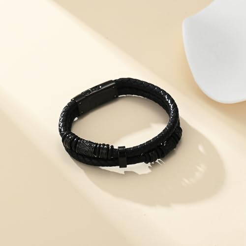 Cremation Jewelry Urn Bracelet for Human Ashes for Women Men Memorial Keepsake Cuff Leather Bracelet Viking Celtic