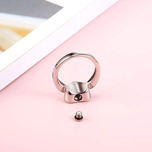 Heart Cremation Urn Ring Hold Loved Ones Ashes for Funeral Keepsake Gift Memorial Jewelry Silver 6