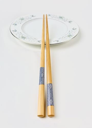 JapanBargain 3671, 10 Pack of 5 Pair Bamboo Chopsticks Set, Reusable Japanese Chinese Korean Wooden Chop Sticks, Hair Sticks, Dishwasher Safe, 9 inch