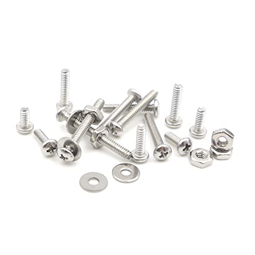 MCMASKE #4-40 UNC 304 stainless steel Phillips pan head screws with hex nuts and washers kit