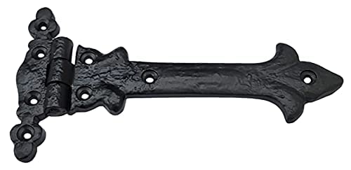 Adonai Hardware Adonijah Antique Cast Iron Strap T Hinge (6" X 2 Pack, Matte Black) for Barn Doors, Gates, Kitchen Cabinets, Sheds, Wooden Box, Furniture, Cedar Chest and Trunks 6" x 2 Pack (T Hinge) - Iron