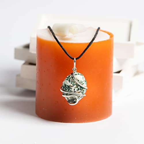 Ayana Wellness Tree Agate Necklace for Women, Healing Crystal Pendant