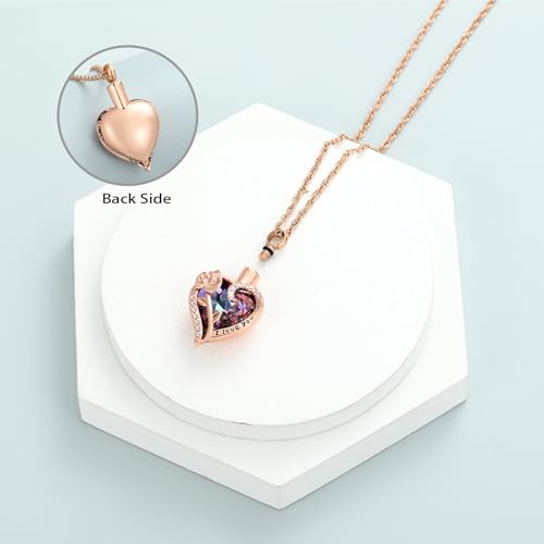 shajwo Rose Flower Heart Cremation Jewelry Rose gold-purple