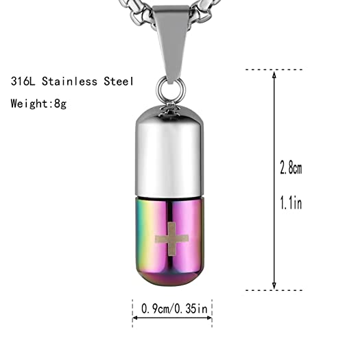 Urn Necklace for Ashes,Keepsake Cremation Jewelry for Human,Capsule Pill Necklace for Ashes Pink