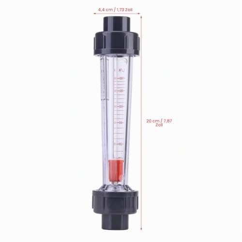 TOPINCN Water Flow Meter, Transparent Plastic Hose Type 100-1000L/H Flow Meter Water Flow Meter LZS-15