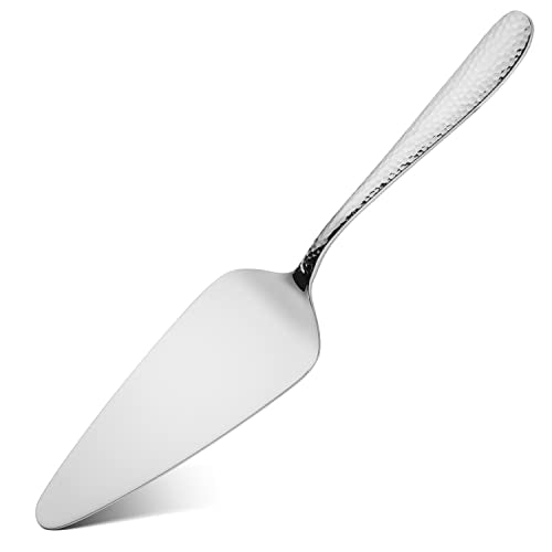 Hudson Essentials Bergamo Hammered 18/10 Stainless Steel Wedding Cake Knife & Cake Server Set – Perfect for Weddings, Engagements, & Birthay Parties