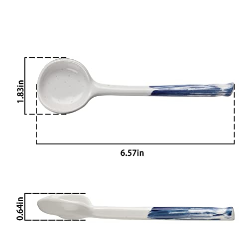 Set of 4 Evannt Japanese ceramic ramen soup spoons with Asian-style design, ideal for serving and enjoying Asian noodle soups.