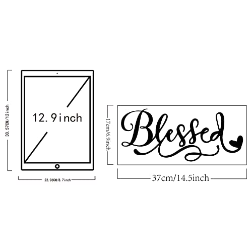 SUPERDANT Blessed Wall Sticker Home Wall Decals Family Vinyl Art Decal Entryway Decor for Farmhouse Sofa Feature Livingroom Bedroom Kitchen Dining Room Office Decoration Gifts 14.5x6.7in