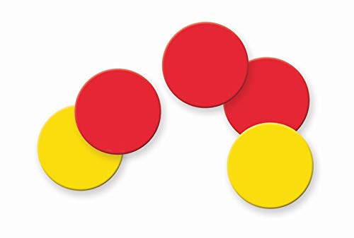 [Australia - AusPower] - Dowling Magnets Magnetic Two-Color Counters (Red/Yellow, 1 inch Diameter Each), Set of 200. Item 732190. Counters for Kids Math/Math Counters for Kids/Magnetic Math Manipulatives/Montessori Math 