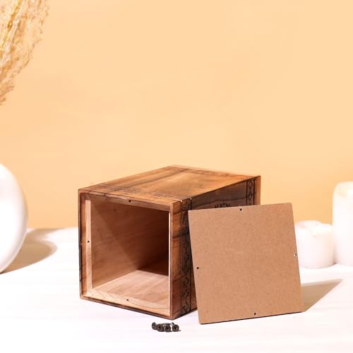 Hashcart Traditional Wooden Cremation Urn for Human Ashes, 45 Lbs Tree of Life