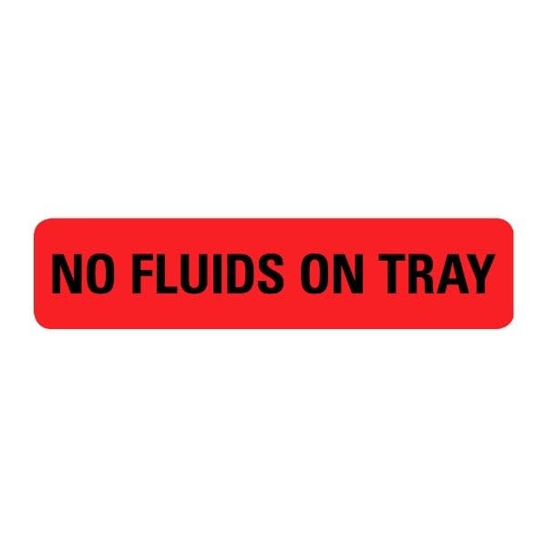 No Fluids On Tray Labels