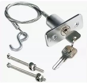 [Australia - AusPower] - Garage Door Emergency Release Lock Kit, Steel Cable Lock with Keys, 2.44 x 1.06 inches 