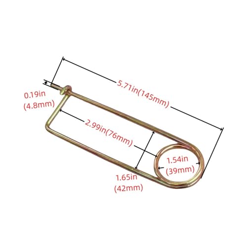 ZRuiYFFS steel gold brooch-shaped open safety pins, 4.8x76 mm spring locking pins for garden and farm use