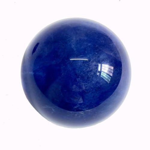 Blue Crystal Ball(70mm-2.75 inches) with Display Stand—Natural Sapphire Sphere for Decoration and Divination Blue-70mm 70mm/2.75inch