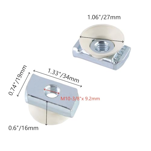 Bitray 3/8"-16 strut channel cone nut, Unistrut twirl nut hardware for DIY projects