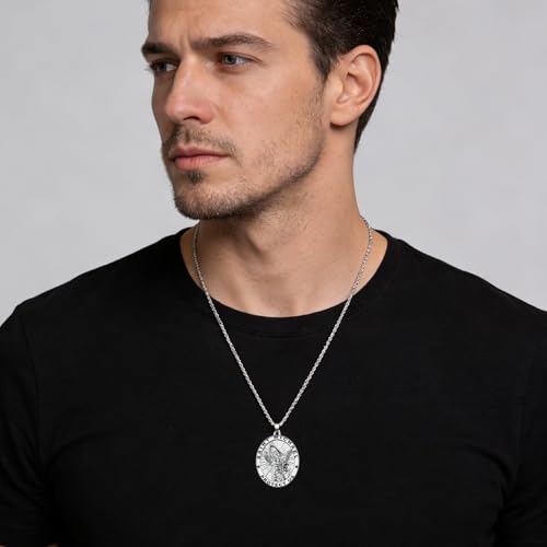Saint Michael Necklace, St Michael Pendant Protection Bless Safety Gift