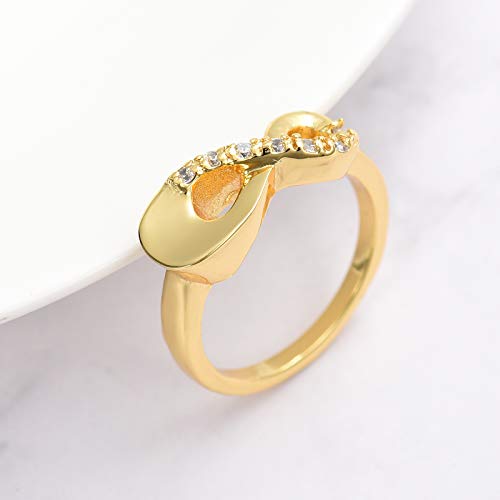 XSMZB Cremation Ring for Ashes Crystal Infinity Ring Memorial Keepsake Urn Ring Holder Ash for Pet/Human Urn Ring for Women Gold 9