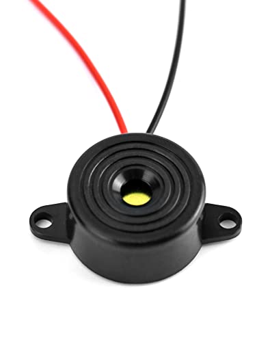 QWORK 8pcs Electronic Buzzer 3-24V Active Buzzer 87dB Buzzer Alarm Piezo Cable Length 100mm 3-24 V