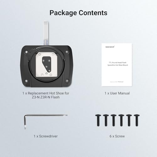 NEEWER Z3-N Replacement Hot Shoe Mount, Only for Z3-N Z3R-N Round Head Flash Compatible with Nikon Cameras, Speedlite Hot Shoe Adapter Repair Part with Upgraded Metal Contact Interface