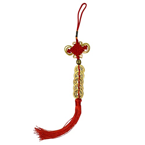 Feng Shui Five Emperor Money Coins for Fortune and Success with Chinese Knot Fortune Coins (Five Emperors Money) Five emperors money