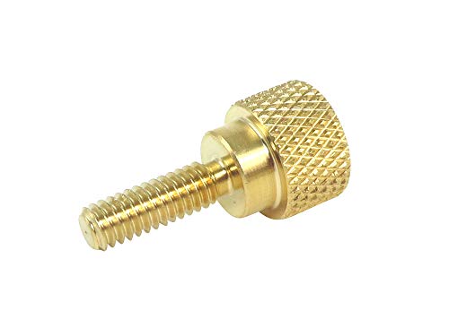 Taytools 10-pack solid brass diamond knurled thumb screws, 8-32 x 1/2 inch, straight shoulders and flat tips