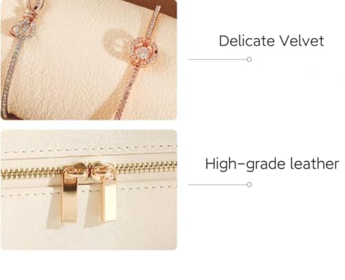 Bescott Bracelet Jewelry Box with 1 Removable Roll - Holder stores Bracelets Bangles Watches Display on Stand or Dresser Beige-Large-12.2”X4.5"X4.5"