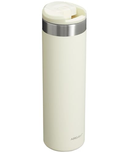 Stanley AeroLight Transit Bottle 20 oz | Locking Drink Through Lid | Leak Resistant Water Bottle or Coffee Travel Mug | Lightweight Insulated Stainless Steel | BPA-Free | Cream 20 Ounces