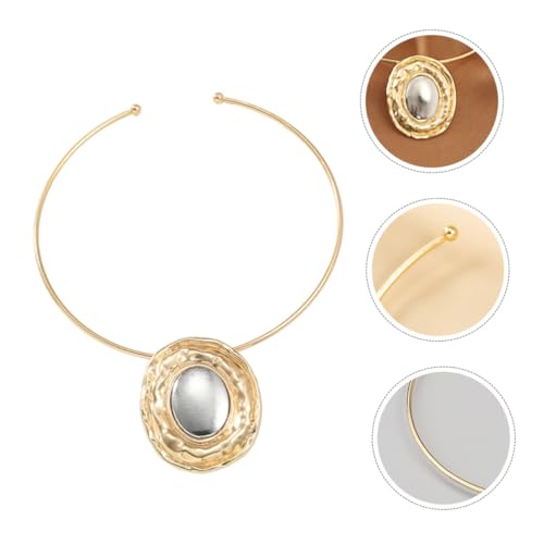 LIFKOME Exaggerated Alloy Necklace, Gold Vintage Style for Women and Girls
