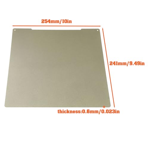 ECSiNG 3D Printer PEI Sheet Spring Steel Sheet PEI Build Double Sides Plate 254x241mm Compatible with Prusa I3 MK4 MK3 MK3S 3D Printer