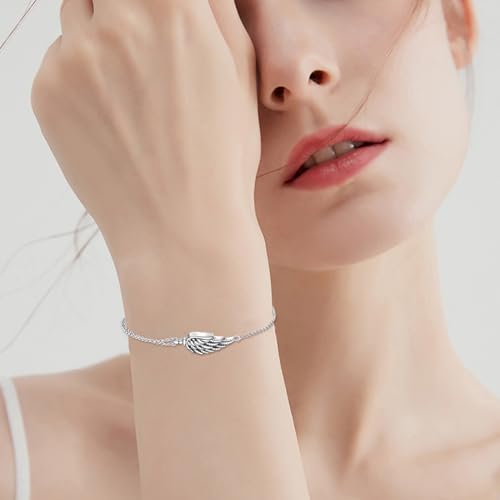 VONALA Compass Urn Bracelet for Ashes Sunflower Urn Bracelet 925 Sterling Silver Cremation Jewelry for Ashes Keepsake Irish Gifts for Men Women Wing Urn Bracelet