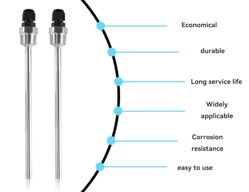 Thermowell, 1/2 Inch Thread Stainless Steel Thermometer, Immersion Sleeve, Immersion Protection Tubes for Thermocouple, Immersion Well Thermowell, Protective Tube for Thermocouples, for