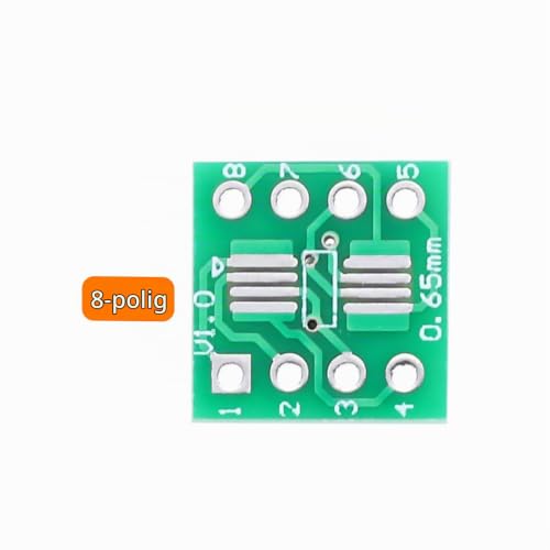 QUARKZMAN 15pcs SOIC-8 to DIP-8 Slim Adapter 12x12mm | 8 Pin Double Sided Prototype Connector Green PCB Converter Pin Board Adapter SO SOP8 to DIP8