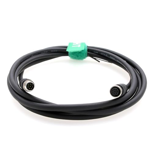 M8 8 pin Female Male Cable for Cognex Lucid Baumer CX Machine Vision Industrial Camera Sensor Automation Control I/O, A Coding, Shielded, 12-24V, 2m M8 8 pin female to male