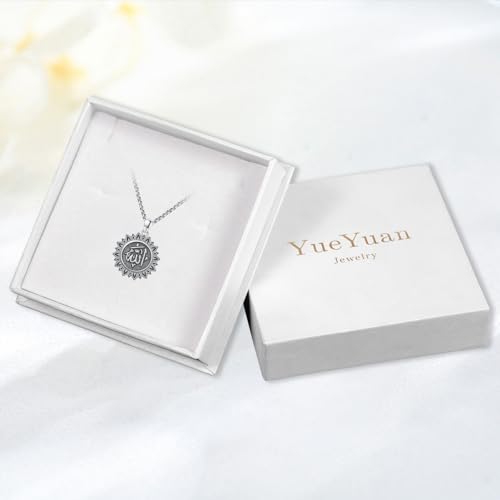 Allah Necklace 925 Sterling Silver Muslim Islam Pendant Arabic Lotus Necklace Muslim Islamic Religious Jewellery Gifts for Men Women