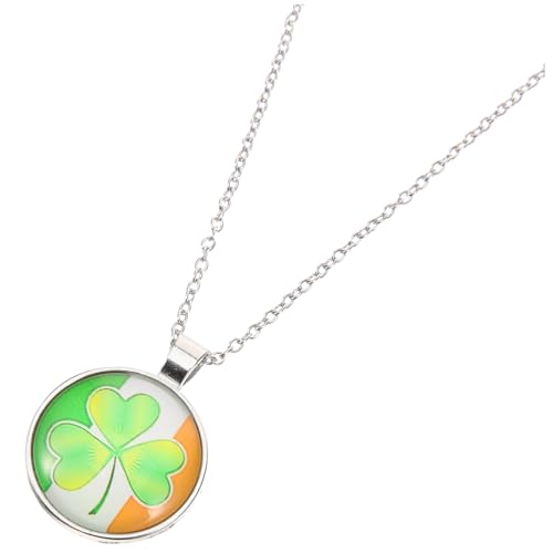 UKCOCO St Patrick's Day Shamrock Necklace for Women Lightweight Pendant Jewelry Birthday Christmas Year with Delicate