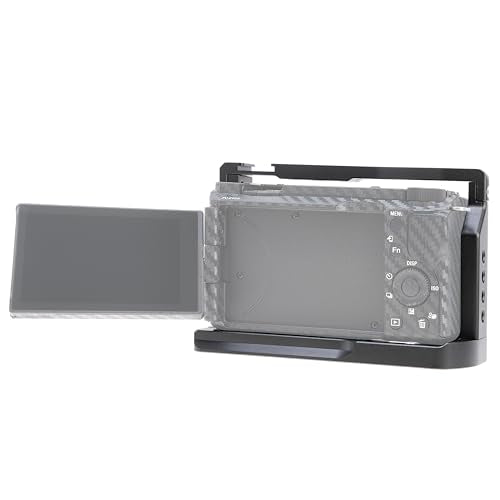 FocusFoto Camera Cage for Sony Alpha ZV-E10 II Mirrorless Camera, Video Vlogging Rig with Cold Shoe, 1/4"-20 Screw Mount, 3/8"-16 Locating Holes for Arri Grip, Quick Release Plate for Arca Tripod
