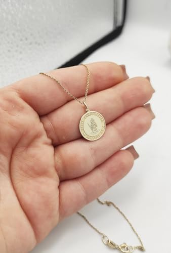 925 sterling silver necklace 28mm|18 inch chain | saint christopher pendant| protection necklace| greek jewelry| orthodox charm| religious pendant| saint christopher necklace|gold plating |LKGP_00124