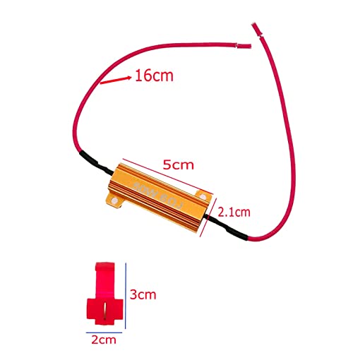 JZK 2 x 50W 6 Ohm Load Resistors to Fix LED Bulb Flashing Faults