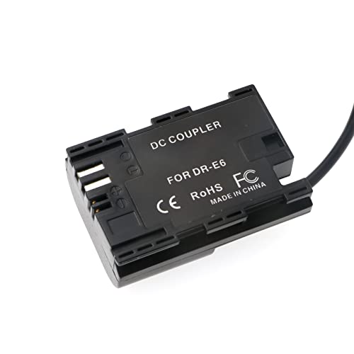Uonecn LP-E6P Dummy Battery to D-Tap Power Cable for Canon EOS 5D Mark IV 5DSR 5D2 5D3 6D 60D 7D 7D2 70D 80D R6 Compatible 8V Output Camera Power Adapter 80cm