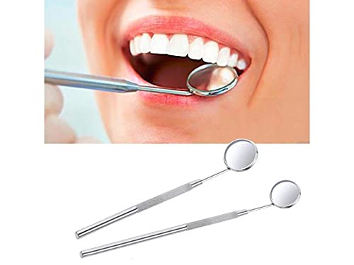 [Australia - AusPower] - Stainless Steel Dental Mouth Mirror for Hygiene-Dental Mirror with Handle 6.5" for Teeth Inspection-Oral Mirror for Cleaning-Diagnosis Tool–Dentist Mouth Mirror Lens Instrument Individual Stainless Steel 
