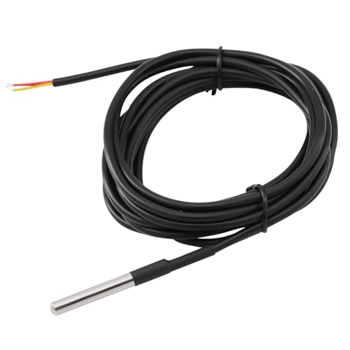 3 Metre Stainless Steel Temperature Sensor Waterproof Temperature Sensor Digital Thermal Probe Temperature Sensor Cable (Pack of 2) 2PCS 3 Meter
