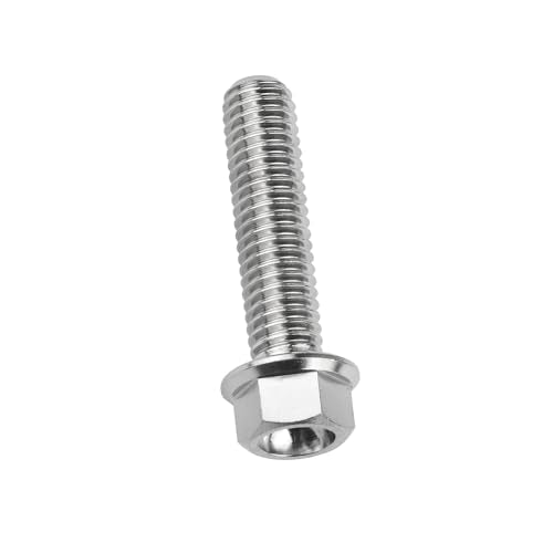 Yaruijia M8x30mm titanium hex bolts with small flange, 6-piece set