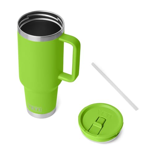 YETI Rambler 40 oz Travel Mug with Flip Straw Lid – Stainless Steel, Vacuum Insulated, Leakproof, Cup Holder Friendly, Venom