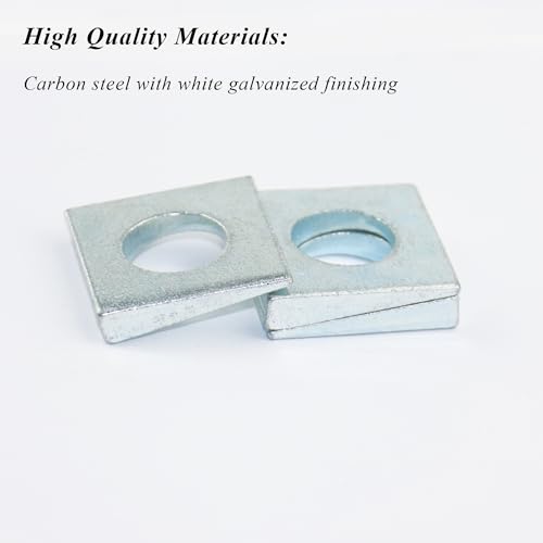 LXLVOUEG 1/2-inch galvanized beveled square steel washers, 10-piece set for channel steel shimming and leveling