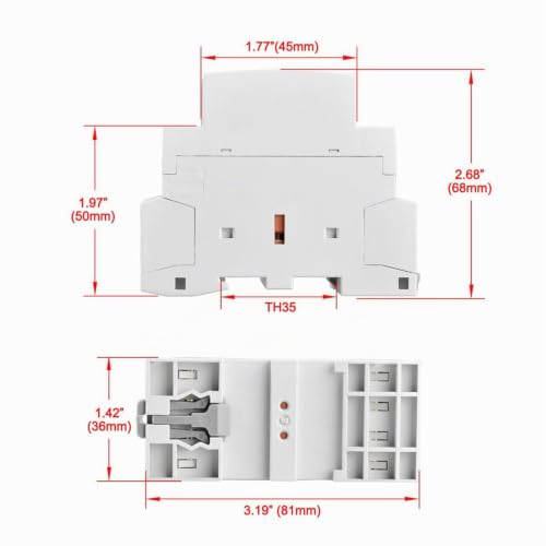 AC contactor OCT25, 4-pin, 25A 4NO, 220V/240V coil voltage AC contactor, DIN rail 35 mm