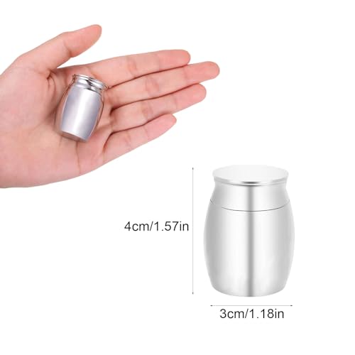 LZZEM Mini Urn for Ashes, Stainless Steel Keepsake Cremation Urn, Waterproof Memorial Ashes Holder, Small Pet and Human Ashes Container
